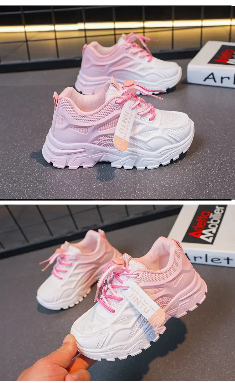 Kids Fashion Shoes For Boys Girls Toddler Boy Girl Soft Sports Shoes Children Running Sneakers Air Mesh Breathable 26-37.