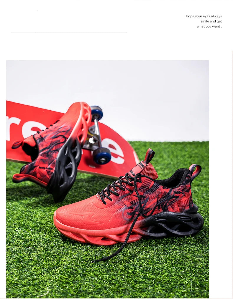 Men Running Shoes Mesh Breathable Flat Cushioning Soft Comfortable Sneakers Outdoor Gym Trendy Casual Jogging Shoes for Men