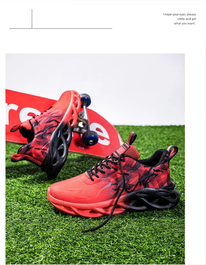 Men Running Shoes Mesh Breathable Flat Cushioning Soft Comfortable Sneakers Outdoor Gym Trendy Casual Jogging Shoes for Men