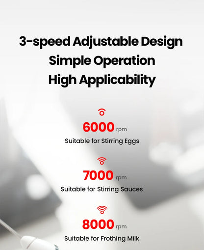 MHW-3BOMEBR Rechargeable Milk Frother Handheld Electric Foam Maker Stainless Steel Whisk Drink Mixer Foamer for Latte/Cappuccino.