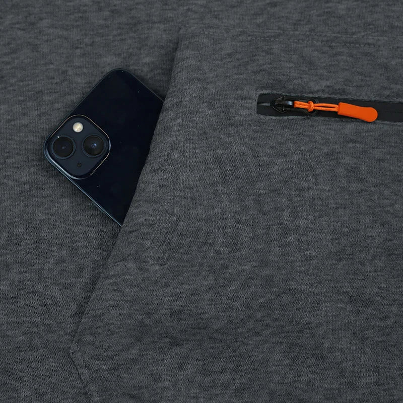 Pullover Hoodie Set Reißverschluss Multi-Pocket Pullover Herren Sport Casual Top Zweiteiliges Set.