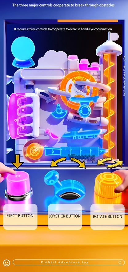 Educational Montessori Toy Multi-Layer Track Adventure Game Rail Rolling Ball Model Interactive Brain for Children Kids.