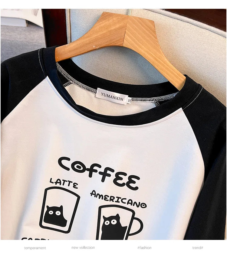 175kg plus size Damen büste Frühling Herbst lockeres Oberteil Rundhals bedrucktes Langarm-Sweatshirt 4xl 5xl 6xl 7xl 8xl 9xl.