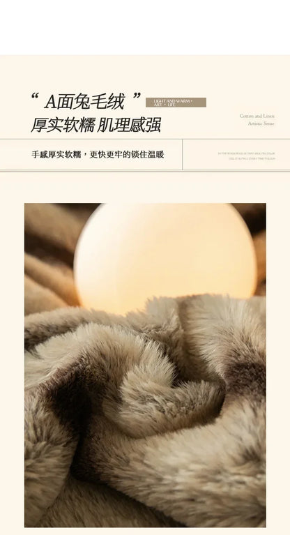 Winter Thick Warm Luxury Bedding Set Include Quilt Cover Sheet Pillowcase Solid Color Coral Velvet Soft Queen Duvet Cover Set.