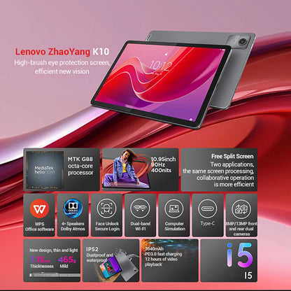 Global ROM Lenovo K10 M11 8GB+128GB TB330FU WIFI Version Tablet MTK Helio G88 10.95'' 90Hz Display 7040mAh Android 13 Tablet.