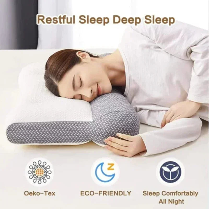 Orthopedic Reverse Traction Pillow Protects Cervical Vertebra and Helps Sleep Single Neck Pillow Can Be Machine Washable 48X74cm.