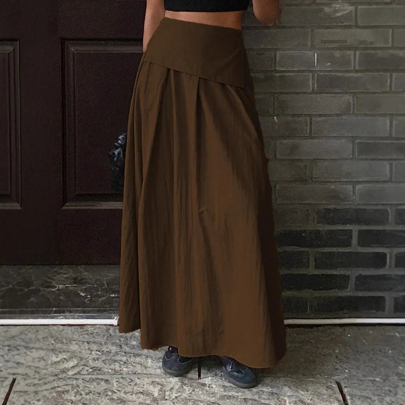 2025 Autumn Women Solid Slim Fishtail Skirt Spring In Elegant Fashion High Waist Fold Skirts Lady Causal Street Short Dress Sexy.