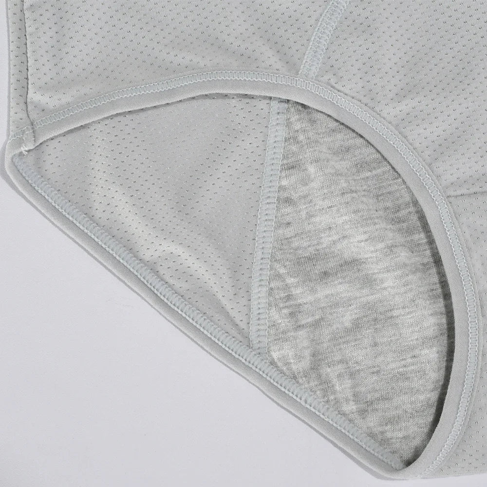 1pc Women's Leak Proof Menstrual Panties – Mid Waist Ice Silk Plus Size Waterproof Period Underwear Sexy Physiological Briefs.