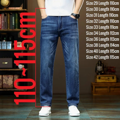 190 cm 200 cm hohe Jeans für Herren, gerade, normale Passform, Denim-Hose, männlich, Teeneeger, Stretch, extra lang, Länge 110, 115 cm, 120 cm, verlängert
