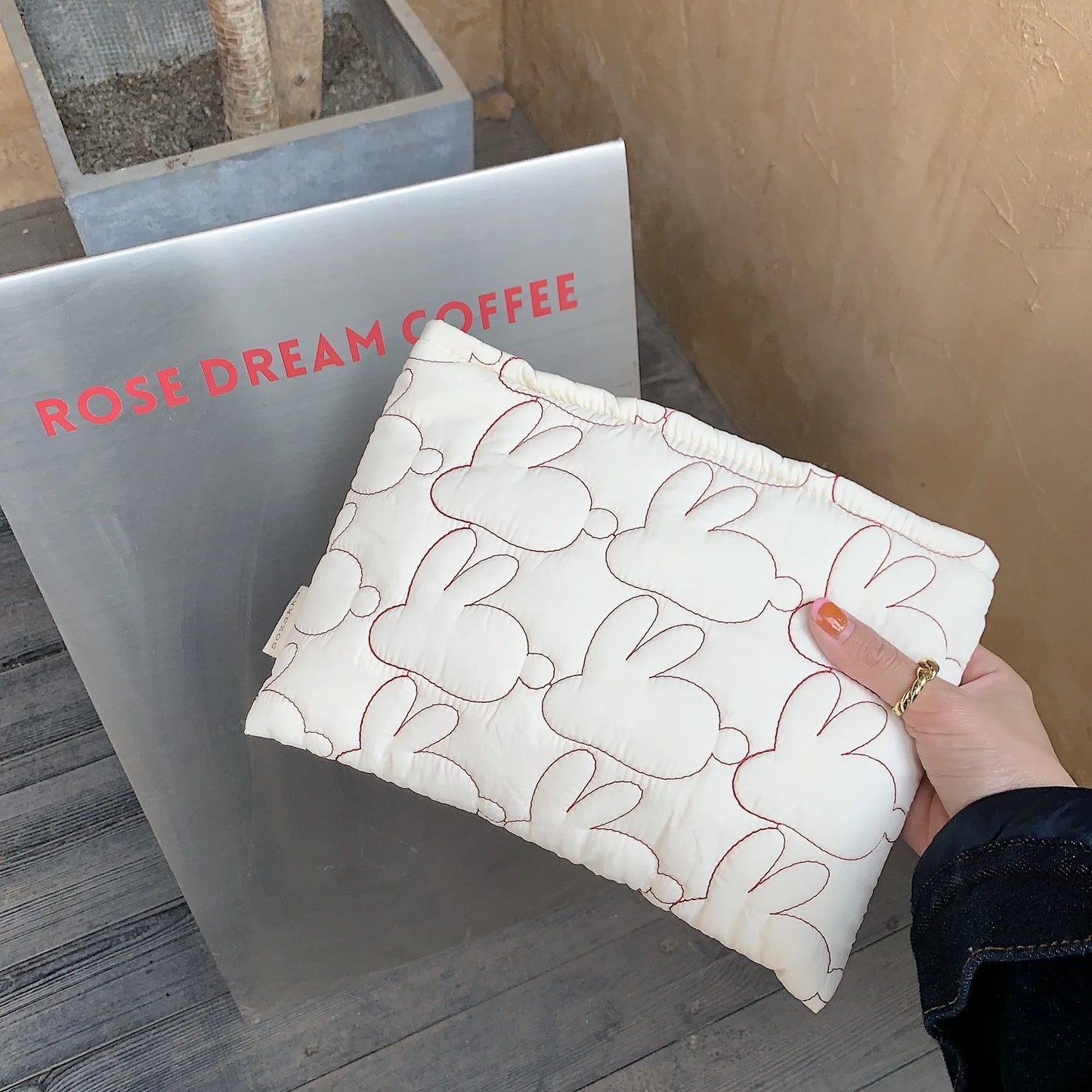 2025 Cute Rabbit Travel Cosmetic Lipstick Purse Storage Bag Kawaii Women Makeup Handbags Organizer Wallet Pouch Pencil Case Bags