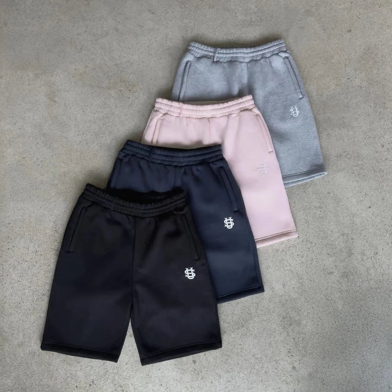 Y2K Cotton Sweatshirt oversized clothes Two Piece Men Women Hip hop streetwear Embroidery Net Red Fashion Pants Set Sportswear.