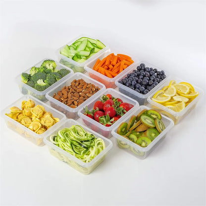 Kitchen Food Contianers Set, Microwave Dishwasher Safe BPA FREE 10pcs 840ML Containers Set With 10stickers and Marker.