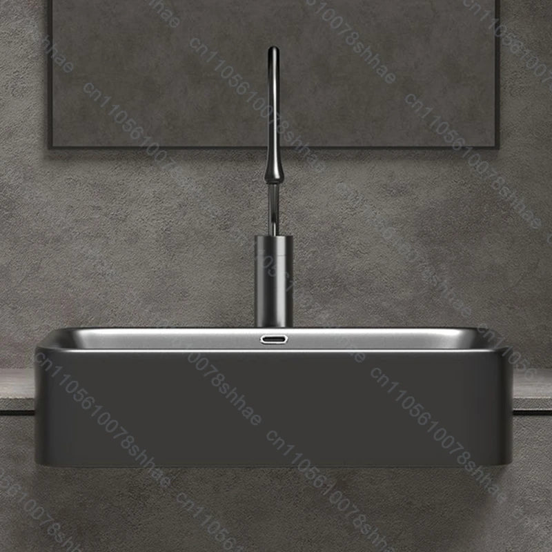 Porcelain Ceramic Vessel Sink with Drain Semi Recessed Vanity Art Sink Wash Basin Bowl for Modern Home Bathroom Decor Washbasin