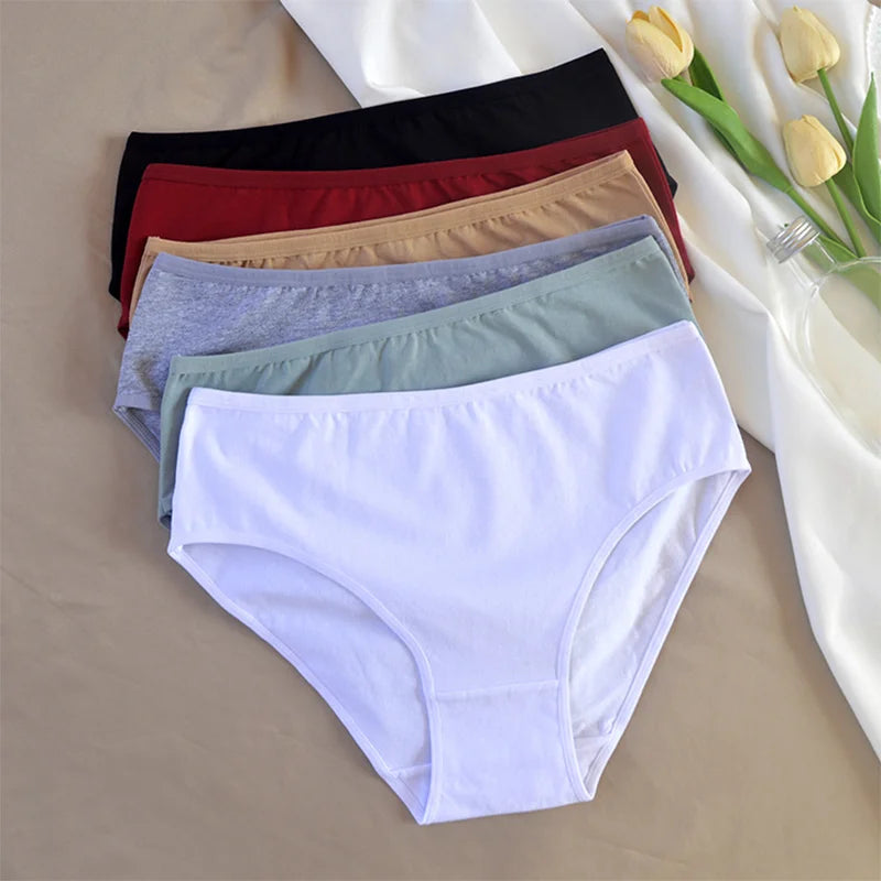 3PCS/Set Women Sexy Seamless Cotton Panties Big Size Underwear Female Underpants Girls 6 Solid Color Soft Briefs Lingerie 8815.