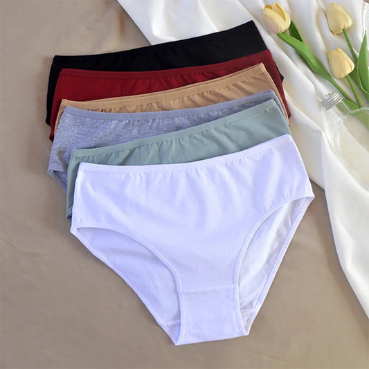 3PCS/Set Women Sexy Seamless Cotton Panties Big Size Underwear Female Underpants Girls 6 Solid Color Soft Briefs Lingerie 8815.