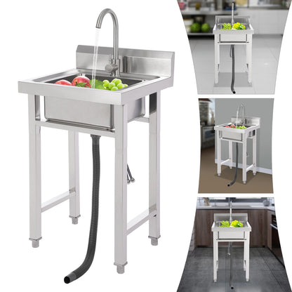 Moderne kommerzielle Spüle 201 Edelstahlspüle für Küchencafés, Bars, freistehende kommerzielle Spüle 360 °   Drehung stabil und sicher