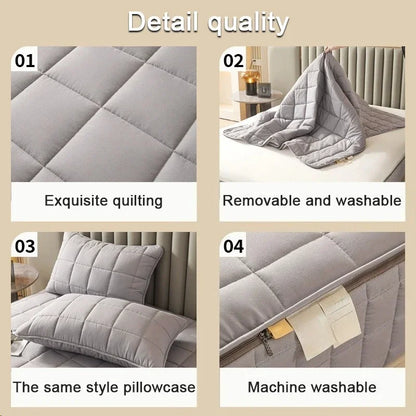 Breathable Quilted Mattress Protector with Soybean Fiber Padding Hypoallergenic Skin-Friendly Cover Machine Washable 720° Cover.