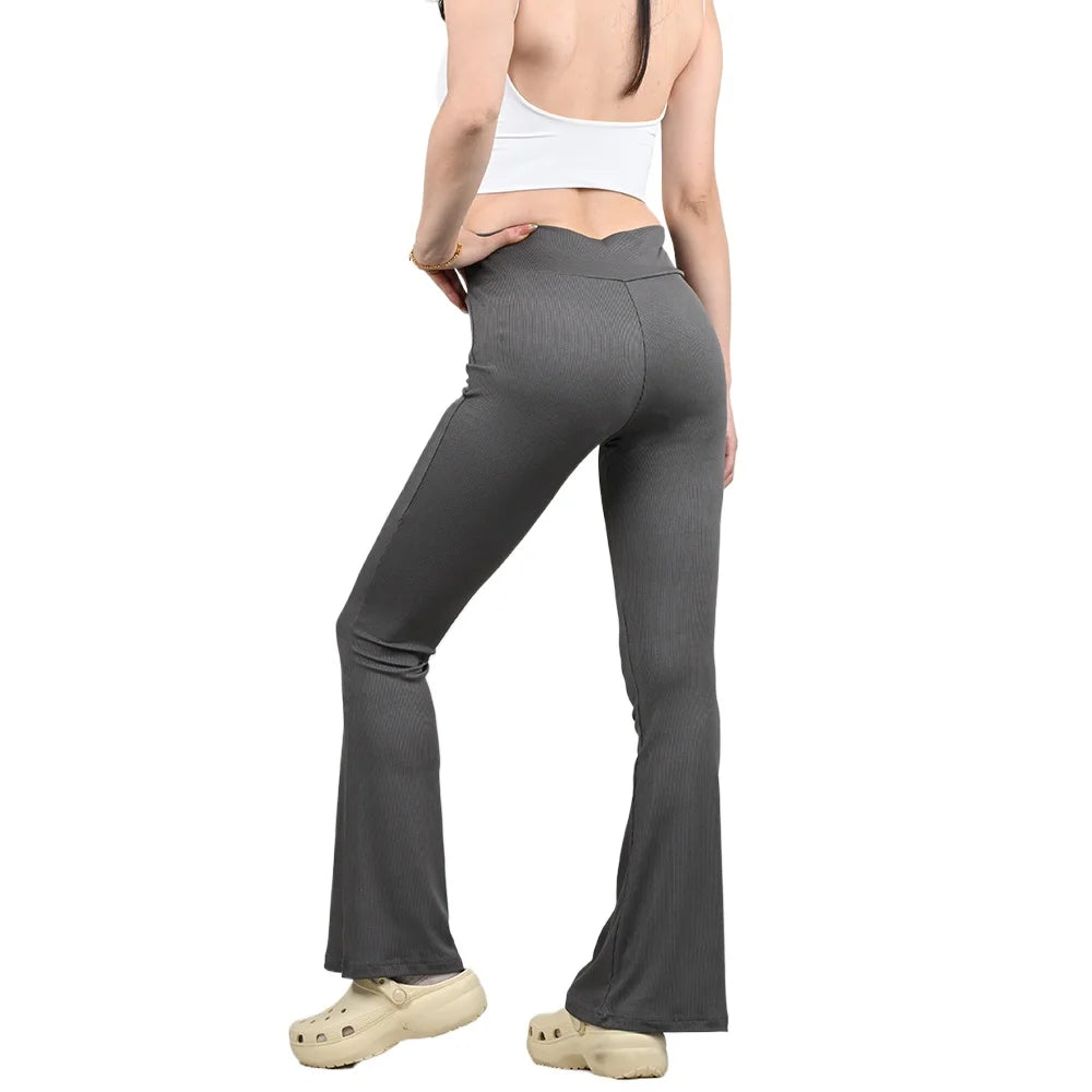 Woman Spring Summer Cinching Hip Lifting Fitness Exercise Elastic Bell Bottom Pants Women Casual Outdoor Running Yoga Pants.