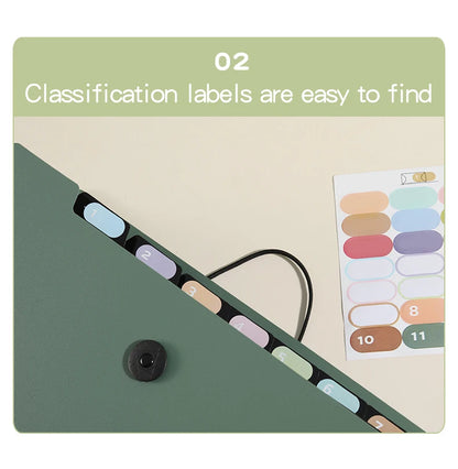 Three Colors Horizontal A4 Folder Students Office Business Trip Multi-layer Large Capacity 5/8/13 Layers Storage Organ Bag.