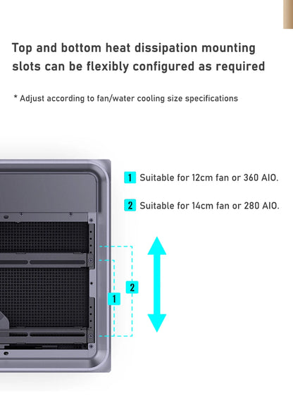 JONSBO BO400 ATX Desktop Case Aluminum Side View Sea View Room Chassis Supports 360 Water-cooled 10 Fan Positions