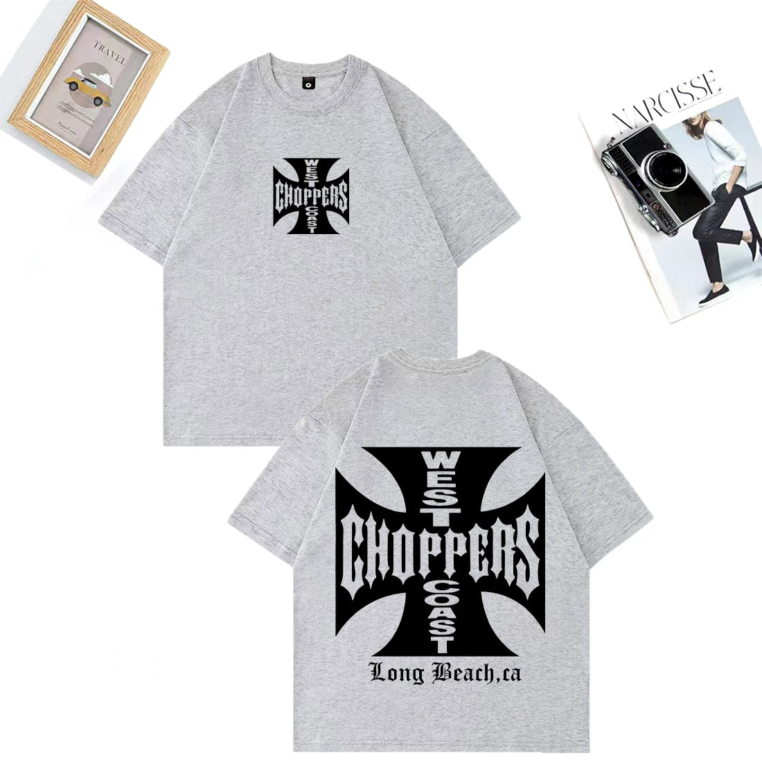 Paul Walker Shirt West Coast Choppers men T-shirt Women vintage Loose tops Cotton short sleeve Hip Hop streetwear Unisex Tshirts.