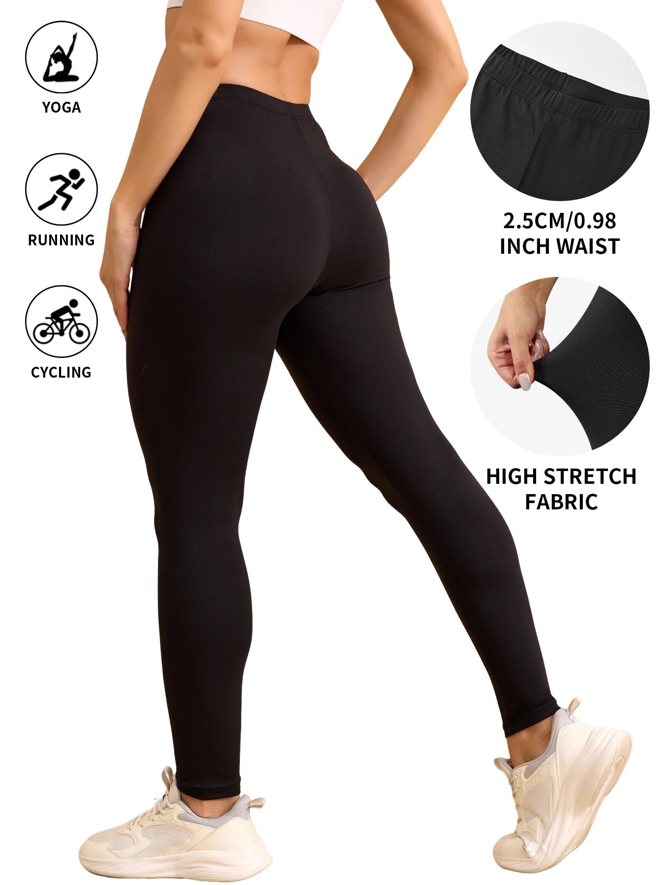 Women's Super Soft Leggings High Elasticity No See Through Workout Yoga Running Athletic Push Up Gym Long Fitness Leggings.