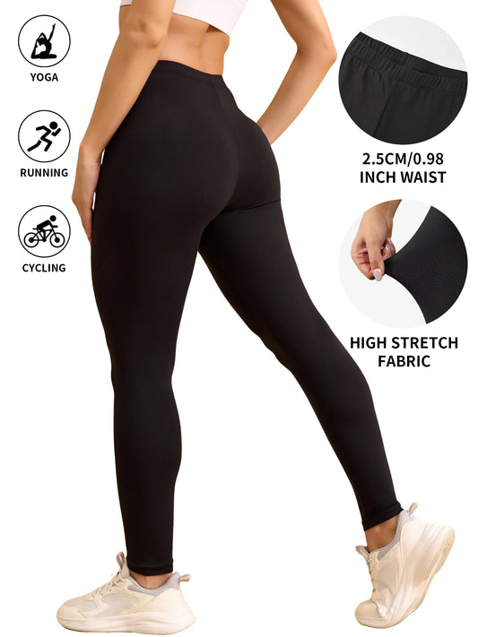 Women's Super Soft Leggings High Elasticity No See Through Workout Yoga Running Athletic Push Up Gym Long Fitness Leggings.