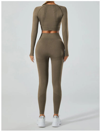 Seamless Cross-Border Running Sports Top Breathable Fitness Jacket Training Quick-Dry Outerwear Long Sleeve Yoga Wear For Women