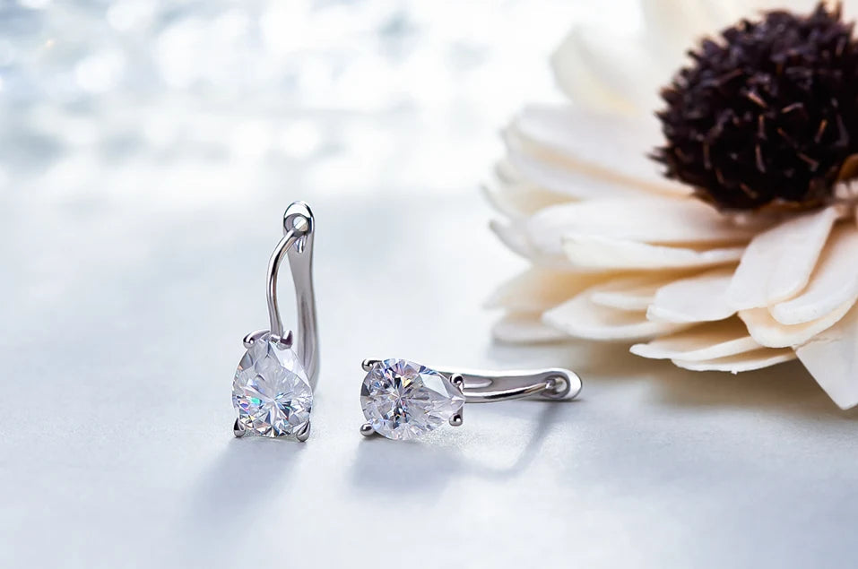 GIGAJEWE Moissanite D Color VVS1 Total 2.5ct 925 Silver Drop Earring 18K Gold Plated Diamond Test Passed Jewelry Woman Girl Gift.