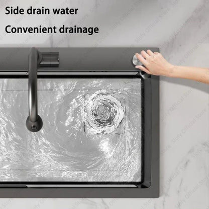 Multifunctional Kitchen Sink Large Capacity Single Bowl Stainless Steel Sink Vegetable Workstation With Faucet Drain Accessories