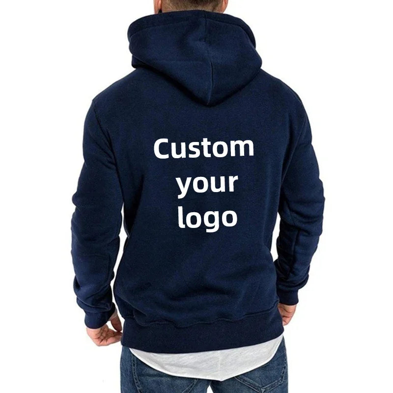 Customized hooded shirt for men and women, featuring photos and logos of your design. High end gifts in EU sizes.
