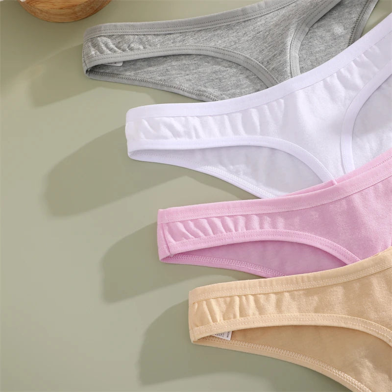 3Pcs/Set Seamless Thong Cotton Women Thin Strap Low Waist High Flexibility Panty Sexy Underwear Ladies Briefs T-back Soft Women.