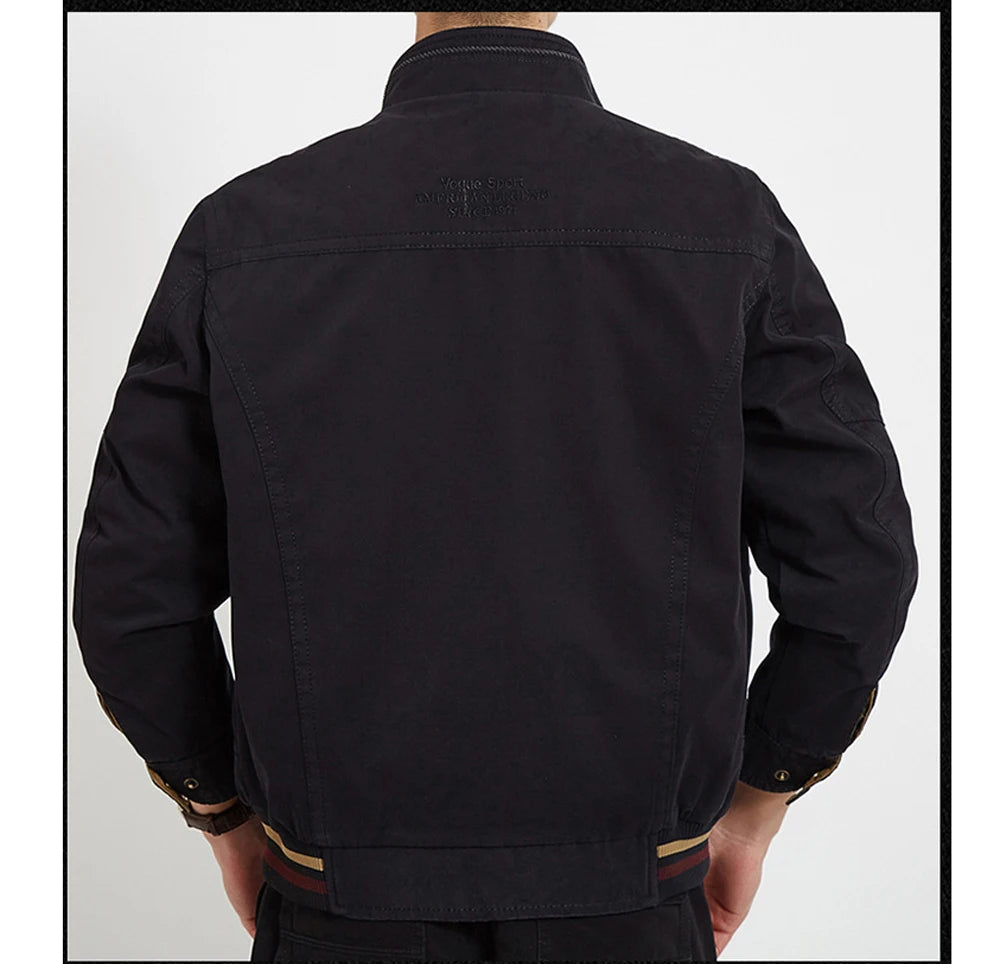 DIMUSI Autumn Men's Double-sided Military Jacket Casual Man Cotton Business Coats Fashion Men Multi-pocket Jackets Clothing 8XL.