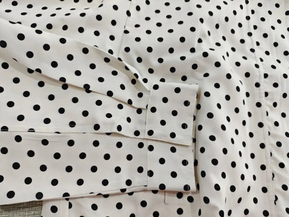 TRAFZA Herbst Polka Dot Gedruckt Jacke Für Frauen Lange Ärmel Rollkragen Zipper Mit Taschen Kordelzug Lose Vintage Mäntel.