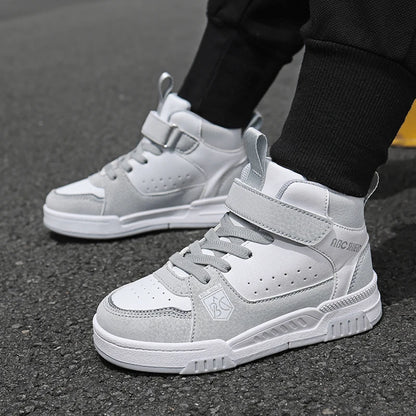 Luxury Design Girls Shoes Autumn Children Sneaker Autumn PU Leather High Top Shoes for Kids Sports Tennis Fashion Girl Sneaker.