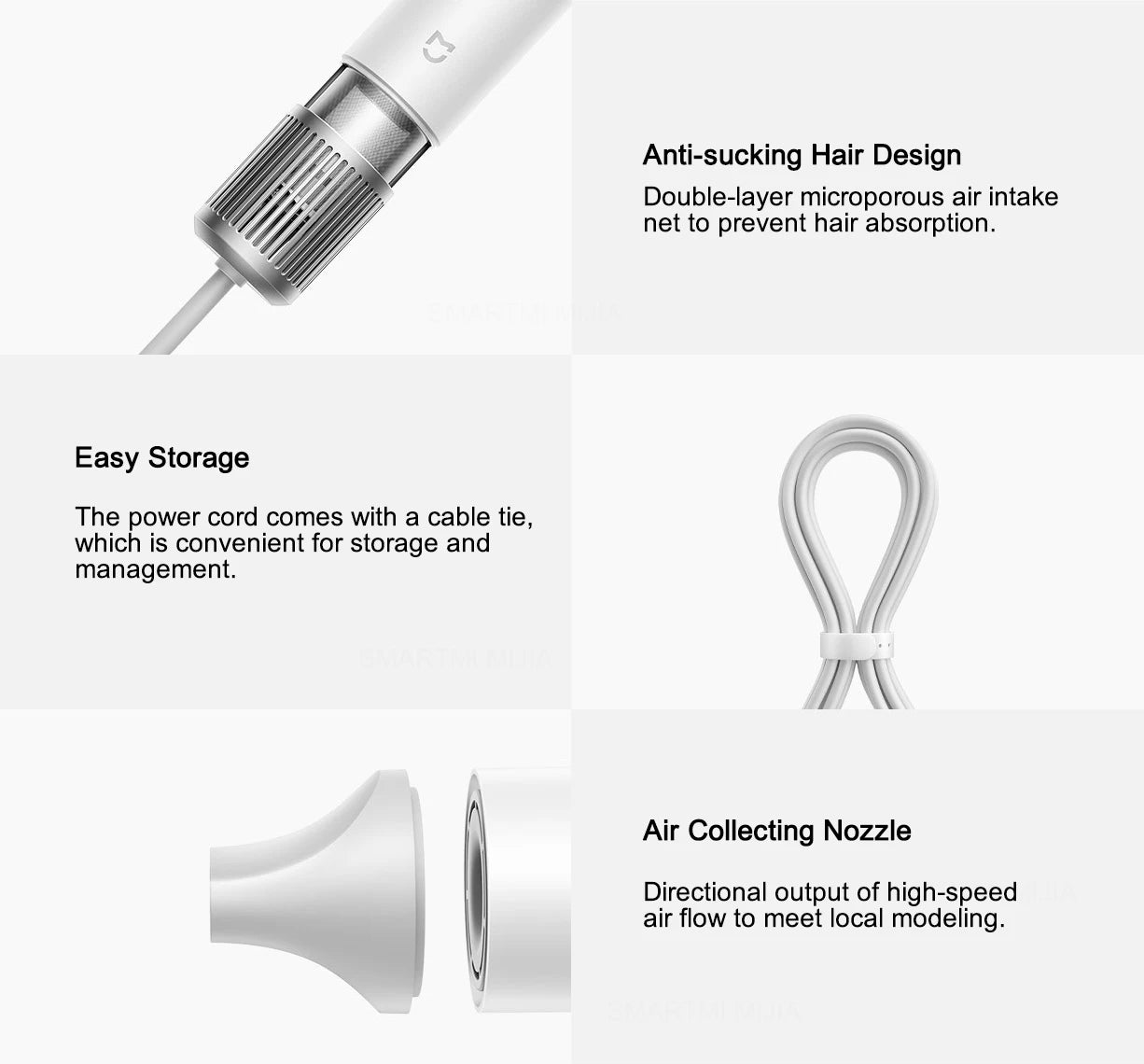 XIAOMI MIJIA High Speed Hair Dryer H501 Negative Ion Hair Care 110000 Rpm Dry 220V CN Version (With EU Adapter) 62m/s wind speed.