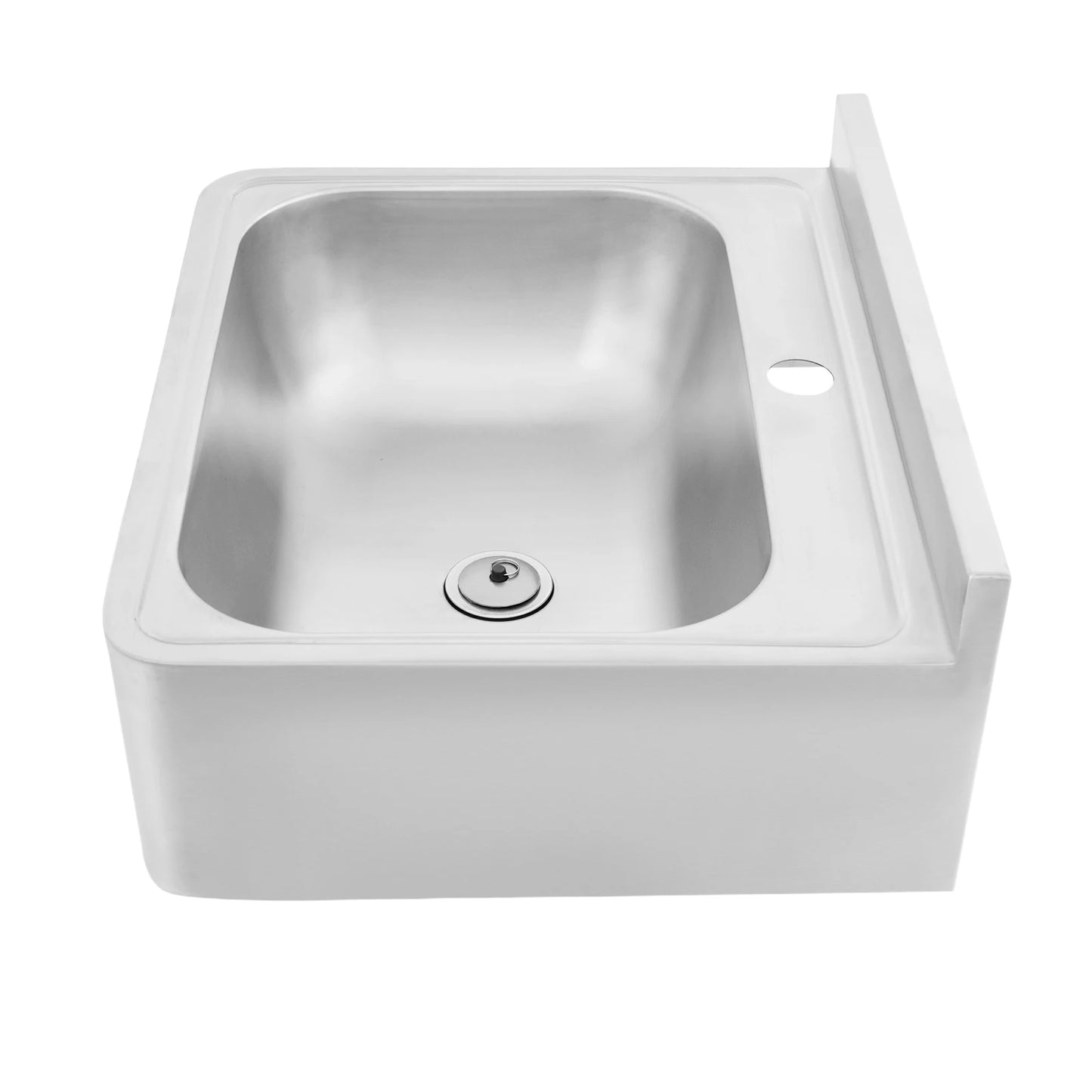 Wandwaschbecken, Waschbecken aus Edelstahl 304, Badezimmerwaschbecken, für Wohnmobile, Bars, Hotels, Cafés, Badezimmer, 43 x 29 x 13 cm (ohne Wasserhahn)