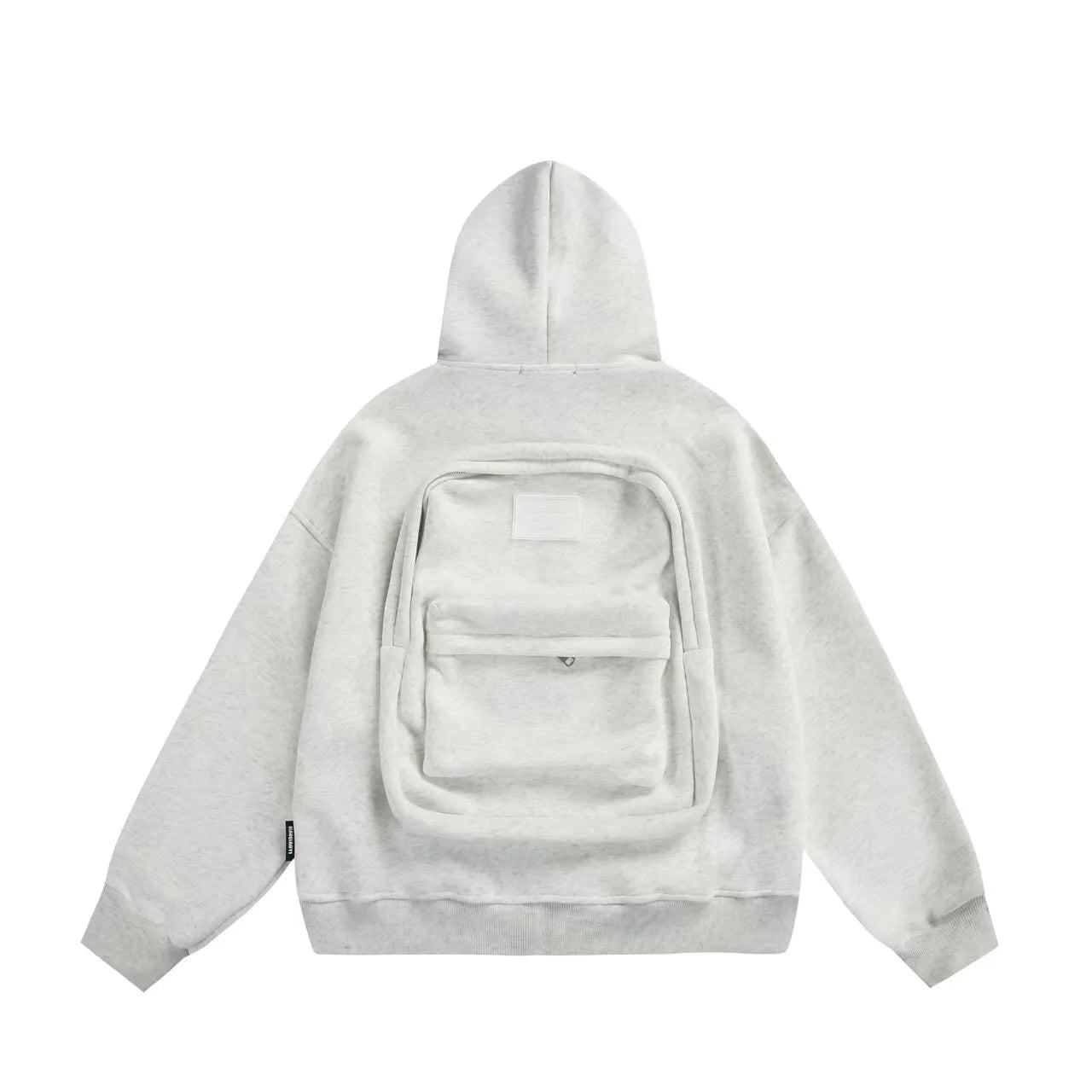 Streetwear fashion three-dimensional backpack casual hoodie Y2K autumn winter high street trend punk men's top loose sportswear.