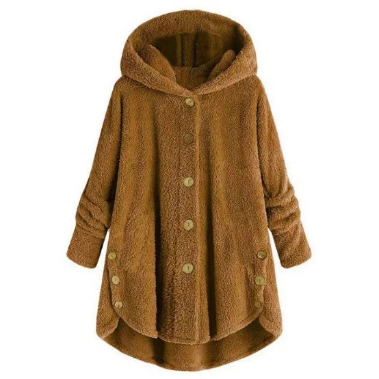 Herbst Wintermantel Frauen warme Teddybär Mantel Woll jacke weibliche Plüsch mantel Kapuzen jacke neue Damen mäntel einfarbige Jacke