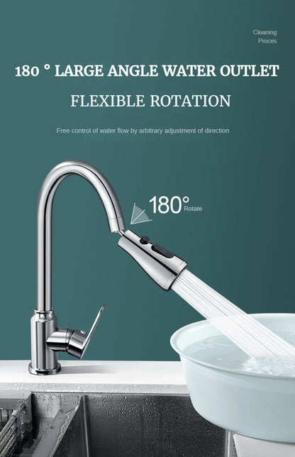 GEGVE Removable Kitchen Faucet  Flexible Head Hot Cold Faucets Tap Tap Mixer Manual Black for Kitchen Sink Adapted To Israel