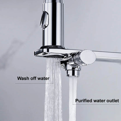 AITANA Luxury Brass Gun Grey Pull out 2-Function Kitchen Faucet Single Handle Cold and Hot Water Pure Water Design Sink Tap