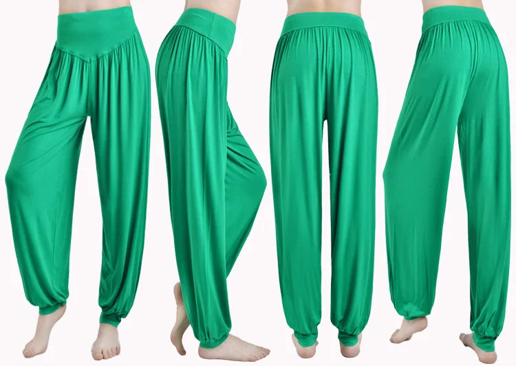 Women Yoga Pants Women Plus Size Sports Pants Yoga Leggings Colorful Bloomers Dance Yoga TaiChi Pants Modal WomenTrousers.