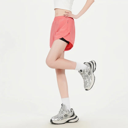 Yoga Short Pants Women Double Design Short Lightweight Comfortable Quick Dry Breathable Fitness Sport Anti-exposure Shorts Pants.