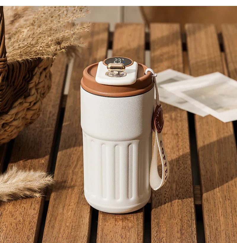 450ml Thermos Bottle Smart Display Temperature 316 Stainless Steel Vacuum Cup Office Coffee Cup Business Portable Thermal Mug.