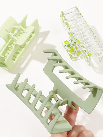 1/3/4/6 Pcs Medium Hair Claw Clips for Women Girls, Pink Strong Hold Matte Square Hair Clips for Thick Thin Hair.