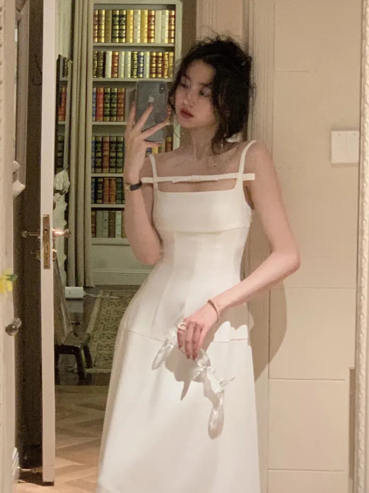 Sommer y2k Spaghetti träger Abend party Kleider solide elegante ärmellose sexy A-Linie kurzes Kleid ein Stück Vestido Mujer.