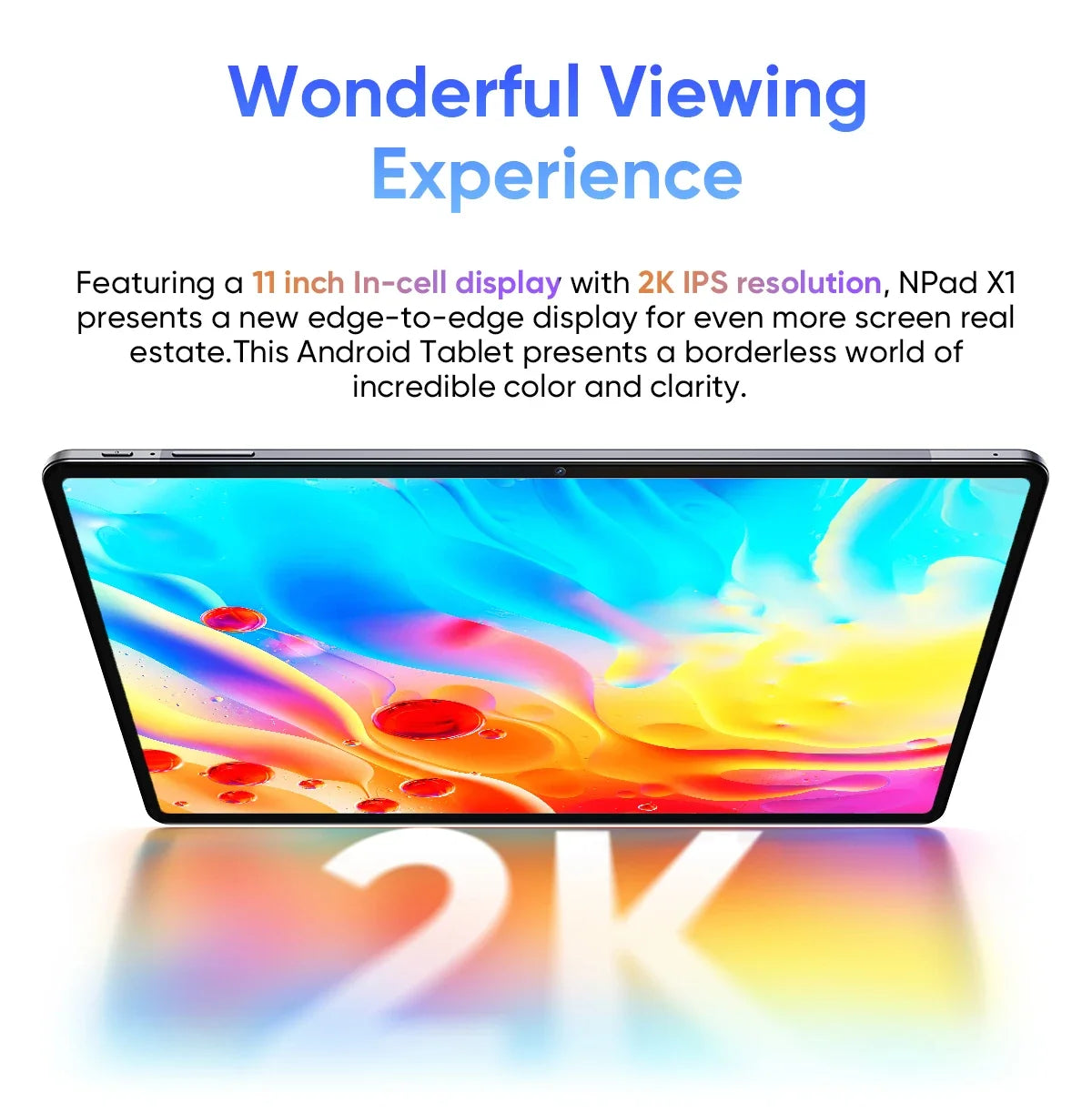 N-ONE NPad X1 Tablet PC 8GB RAM+128GB ROM 10.95'' 2000*1200 FHD IPS Android 13 4G LTE 8-Cores MTK G99 Fast Charging WIFI BT5.1.