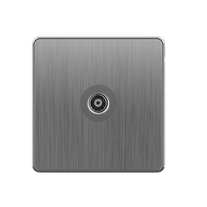 Große Neigungssteckdose im nordischen Stil, grau, 13 A, elektrische Schaltersteckdose nach britischem Standard, universelle Wand-Doppelsteckdose mit USB-Anschluss 2,1 A