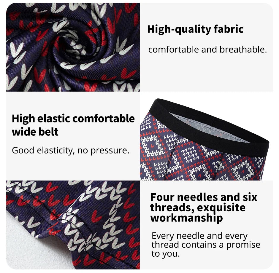 4/6Pcs Herrenmode Druck Lange Unterwäsche Jugendliche Für Erwachsene Multi-größe Bequeme Sport Boyshort Plus größe Fitness Shorts