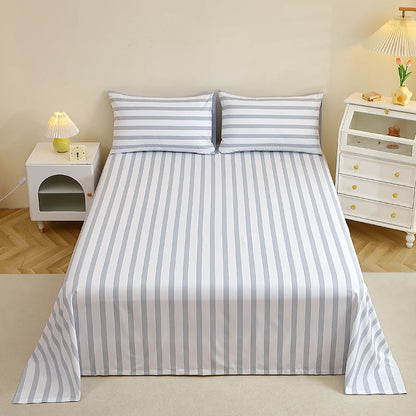 Flat Sheet And Pillowcases Sets Linen Cotton Blend Bedding Set with 50x70cm Pillowcases.